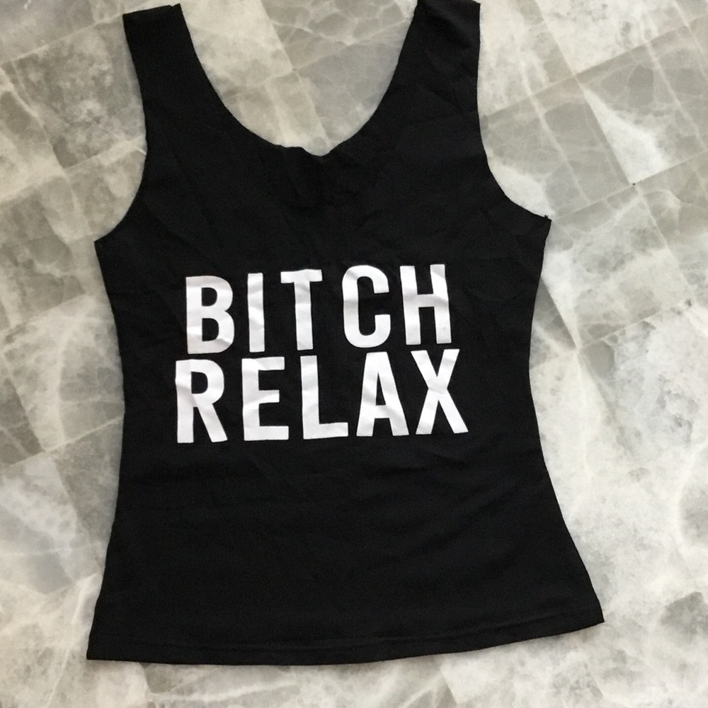 Women's Black Relaxed Fit Tank Top